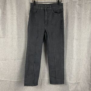 Express Womens Stretch Pleated Denim Black Jeans Size 6 y2k 2000s Grunge Retro